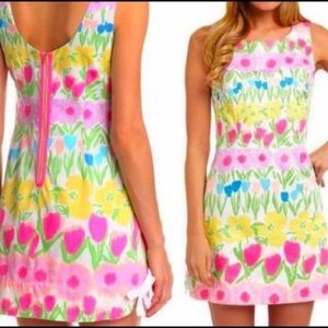 Lilly Pulitzer Delia Shift Dress Floral Line Dance